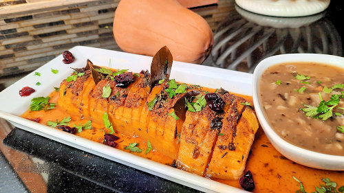 Herb Crusted Hasselback Squash
